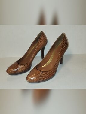 Ralph Lauren Kailee Snake Skin Snakeskin High Heels Pumps Stilletos Size 8 EUC